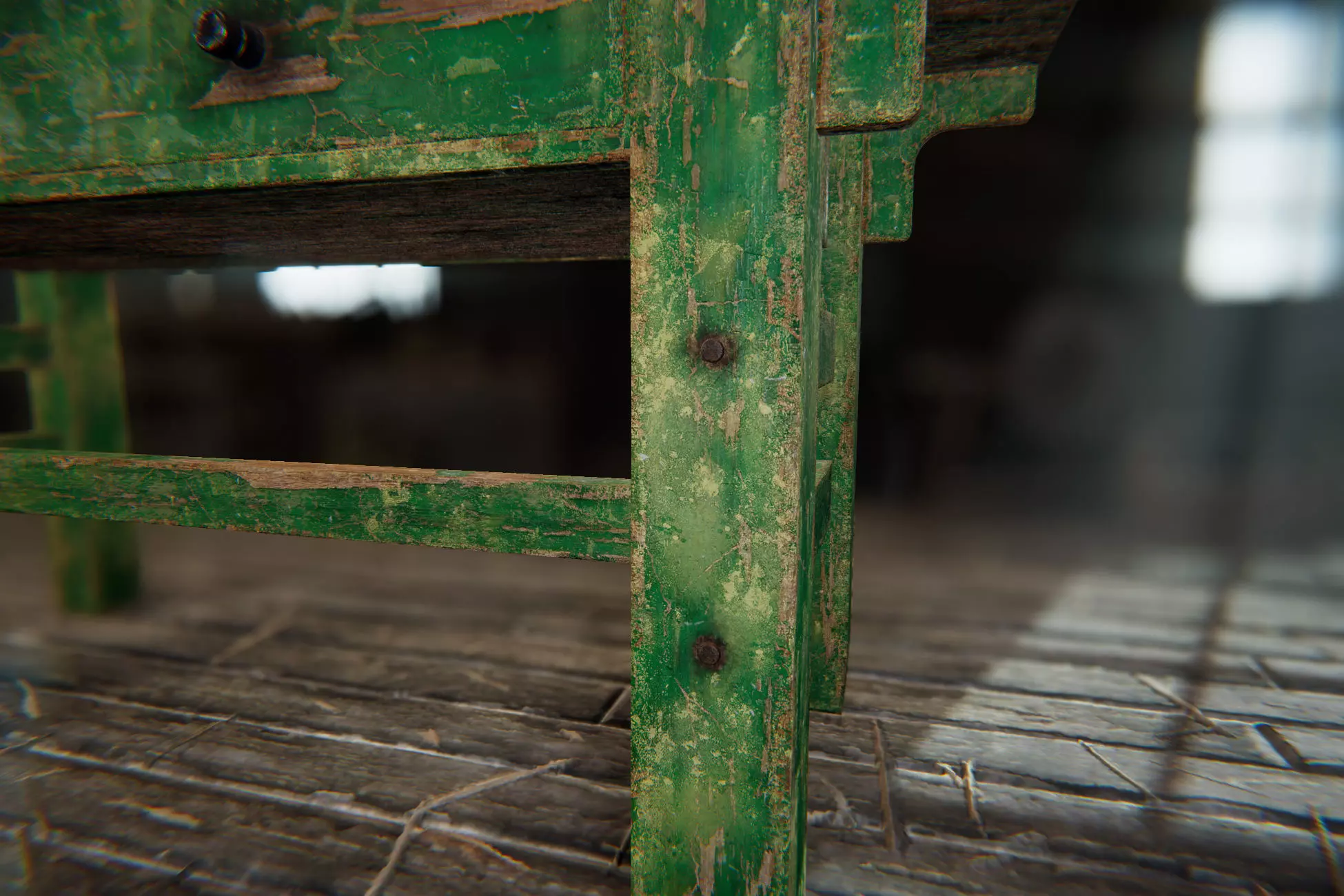 Old Workshop Table Low-poly 3D model_9