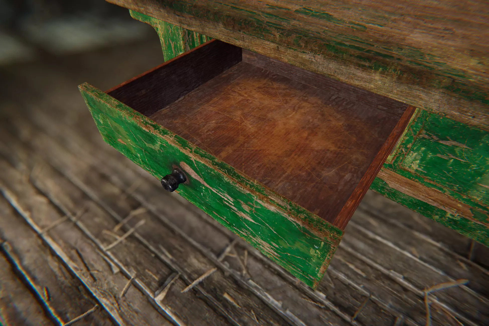 Old Workshop Table Low-poly 3D model_14