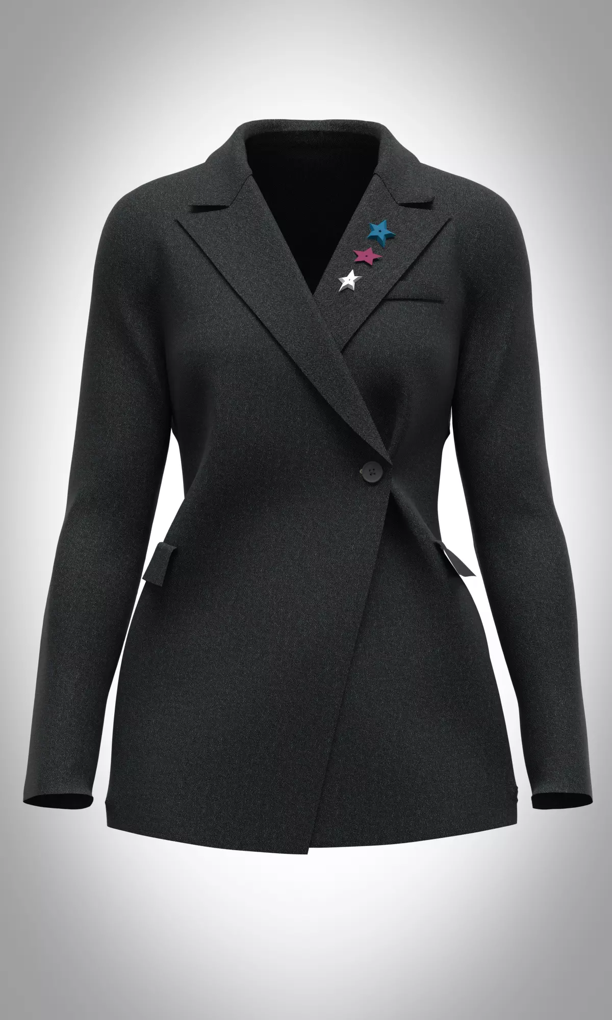 Womens Blazer with Wide Leg Pants Low-poly 3D model_3