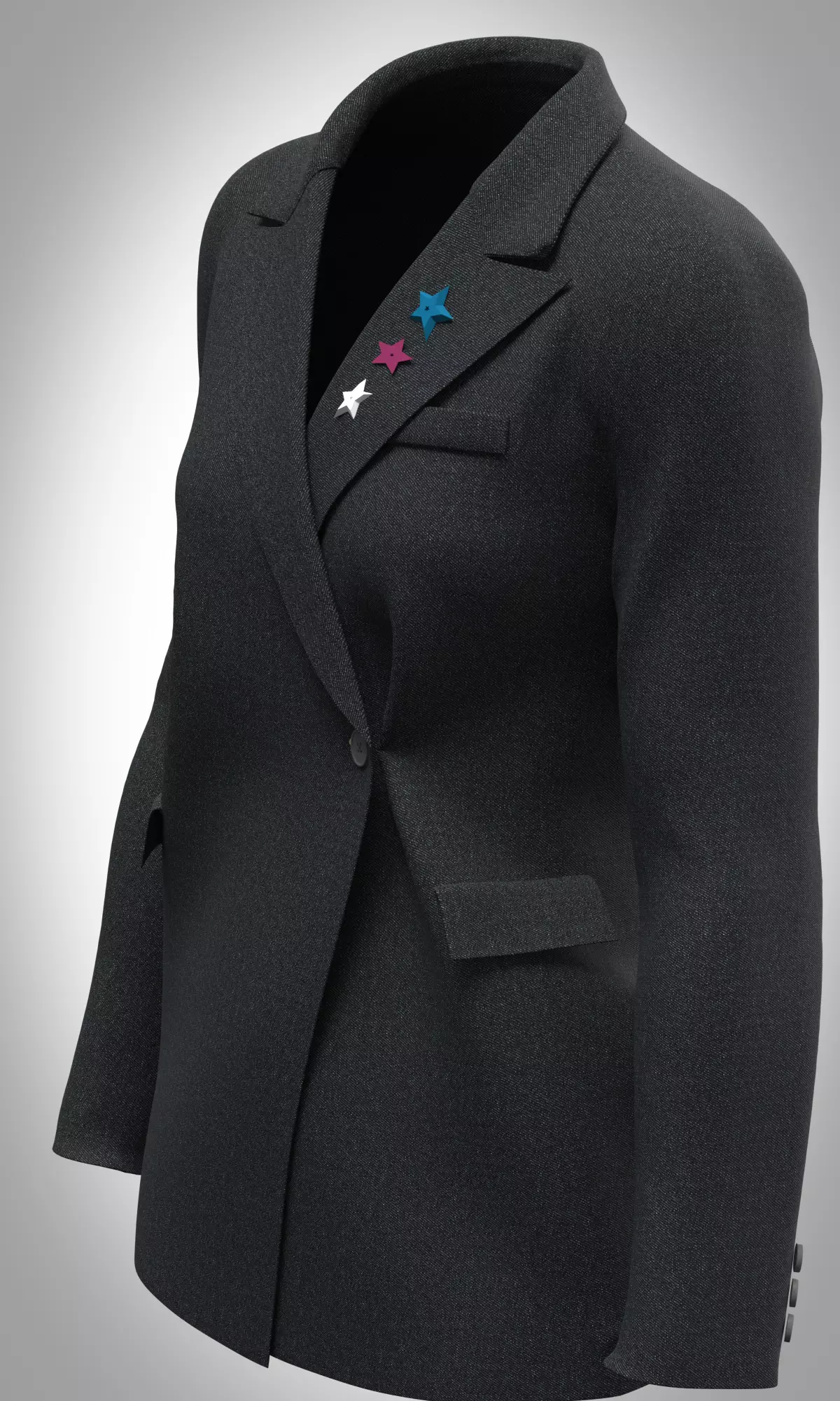 Womens Blazer with Wide Leg Pants Low-poly 3D model_4