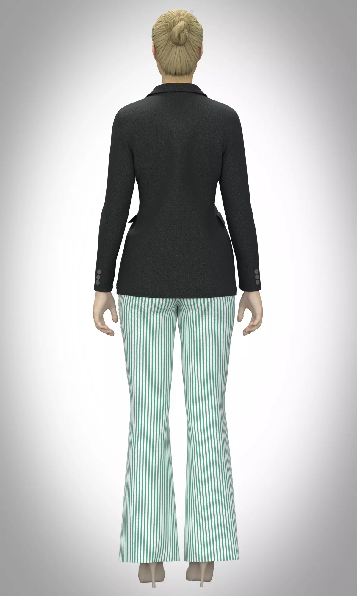 Womens Blazer with Wide Leg Pants Low-poly 3D model_1