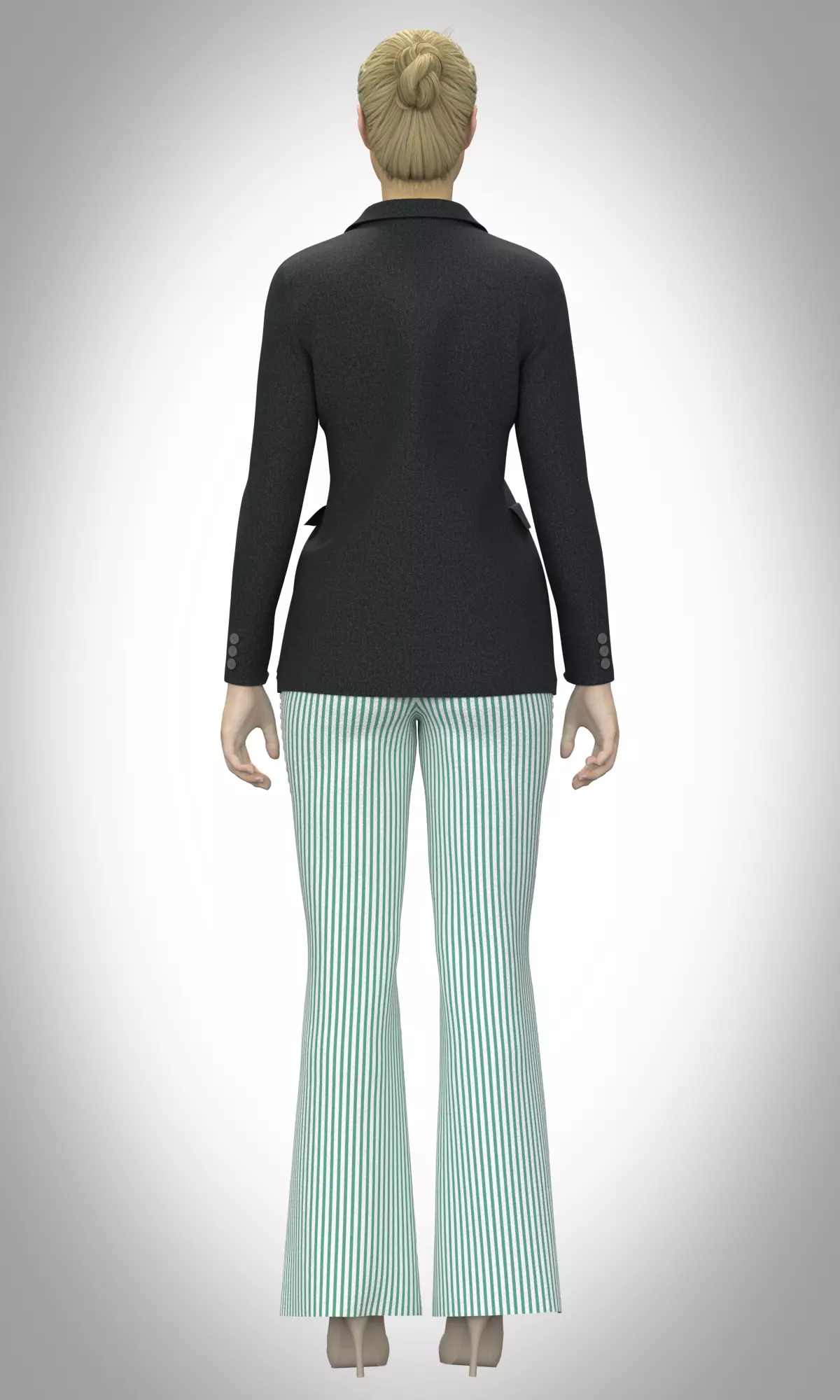 Womens Blazer with Wide Leg Pants Low-poly 3D model_5