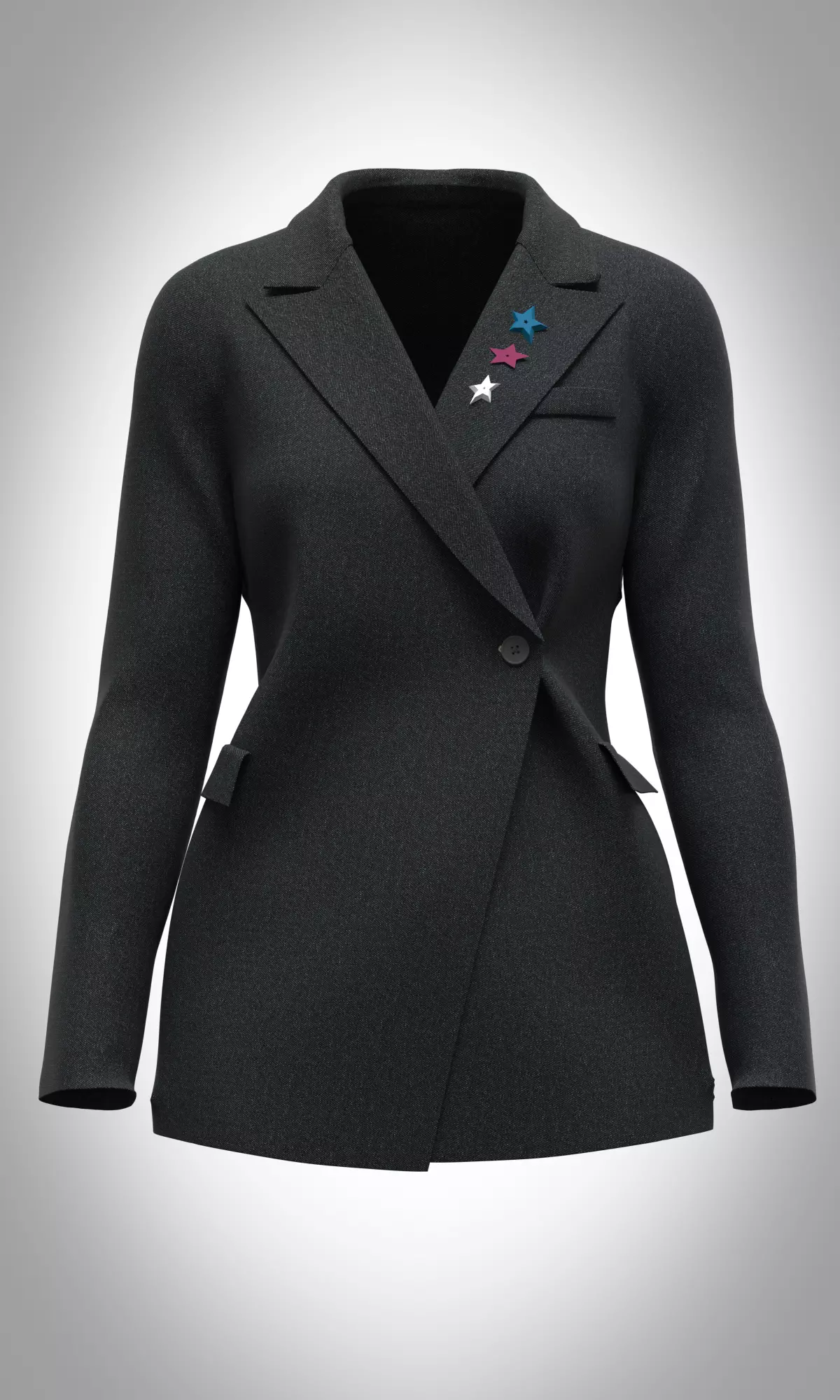 Womens Blazer with Wide Leg Pants Low-poly 3D model_2