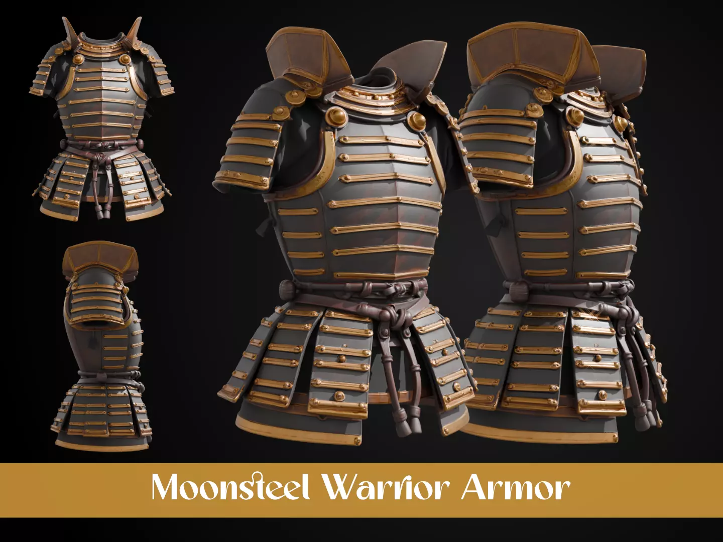 Stylized Samurai Armor - Moonsteel Warrior 3D print model_0