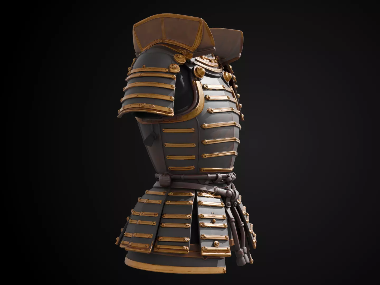 Stylized Samurai Armor - Moonsteel Warrior 3D print model_2