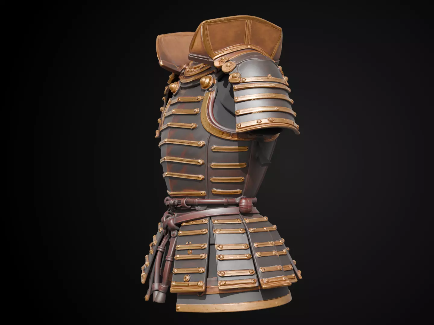 Stylized Samurai Armor - Moonsteel Warrior 3D print model_10