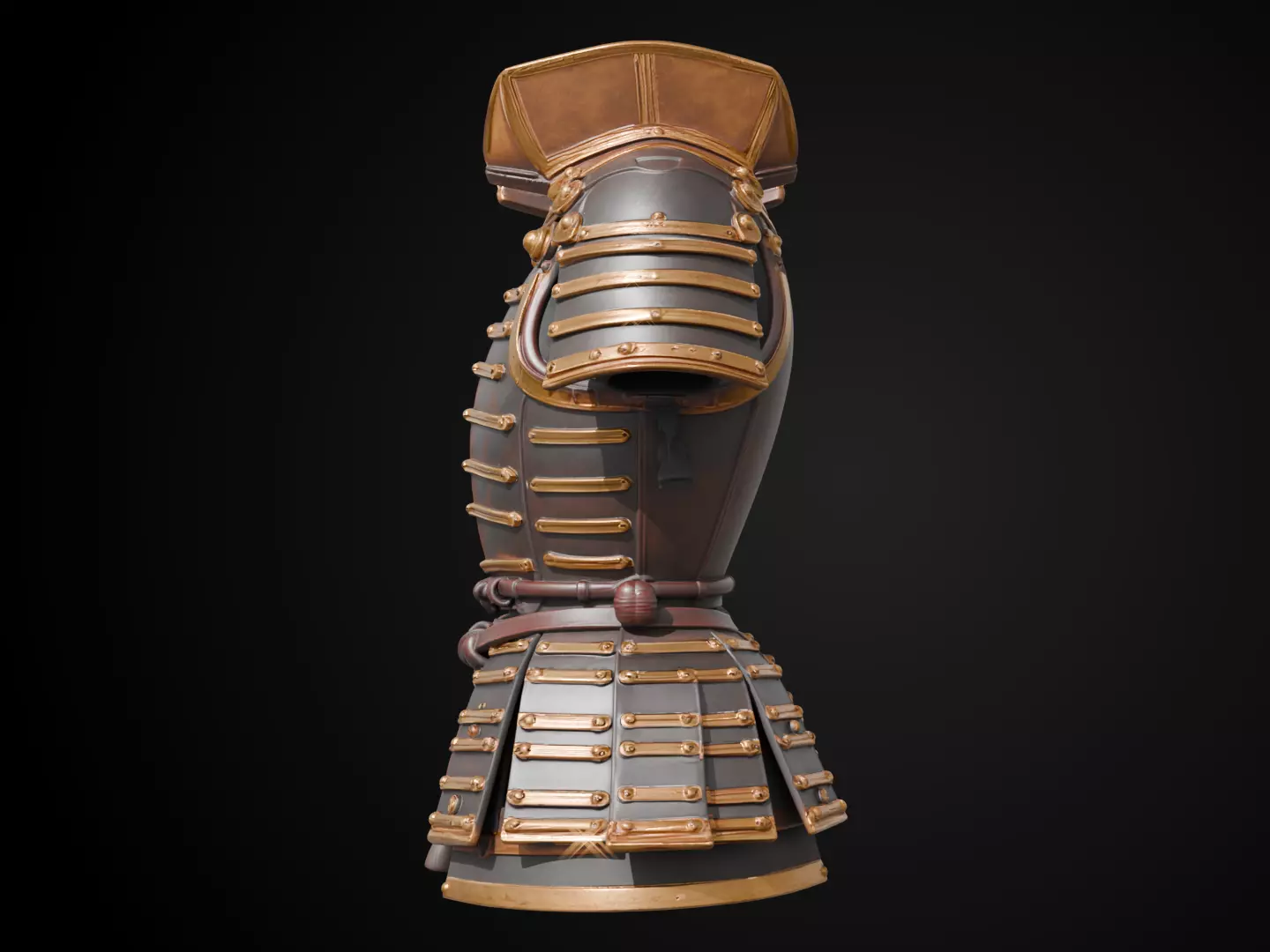 Stylized Samurai Armor - Moonsteel Warrior 3D print model_9