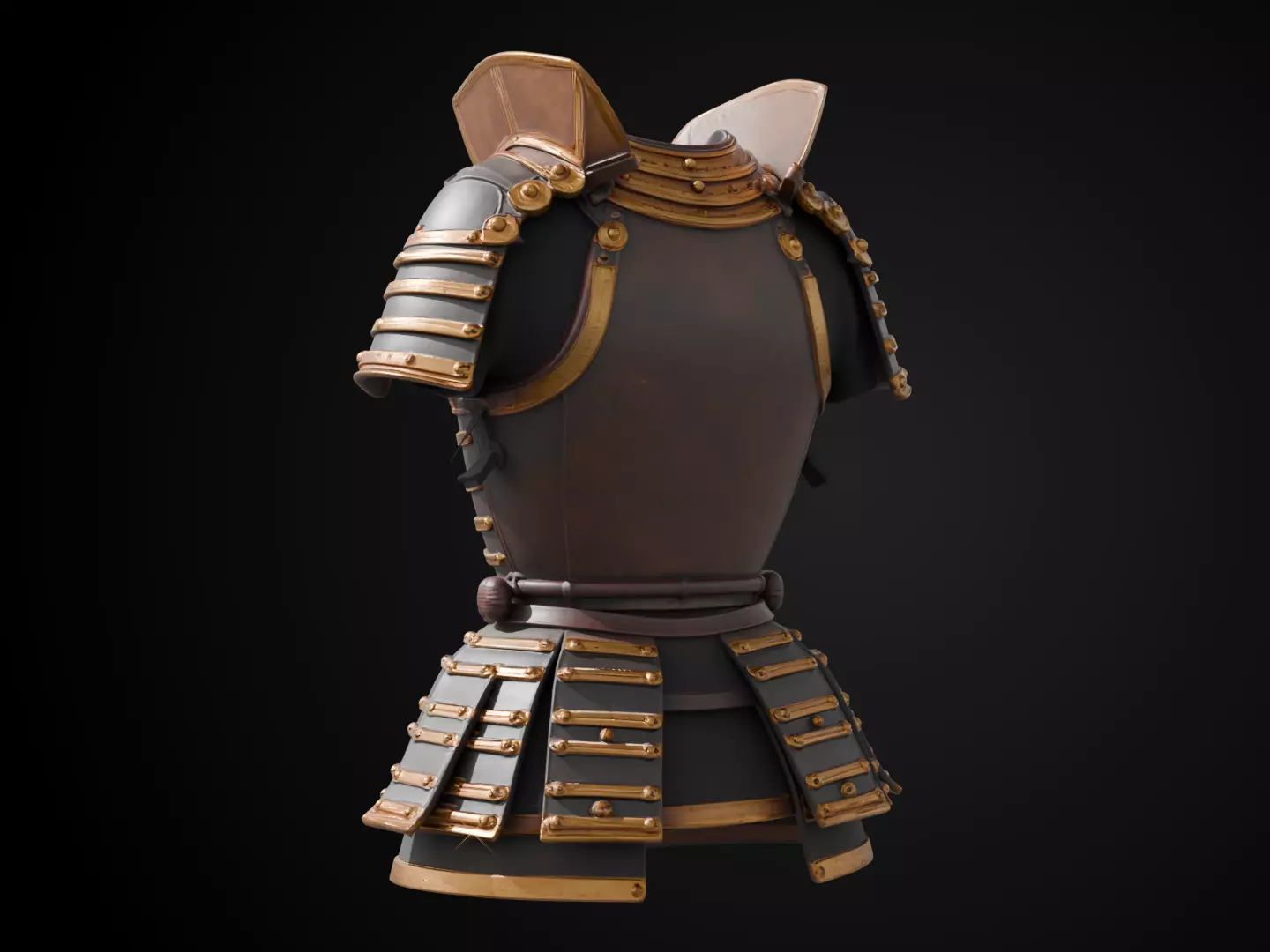 Stylized Samurai Armor - Moonsteel Warrior 3D print model_7
