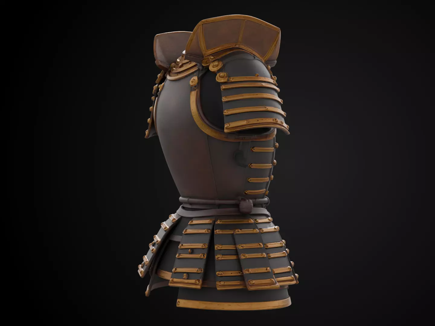 Stylized Samurai Armor - Moonsteel Warrior 3D print model_4
