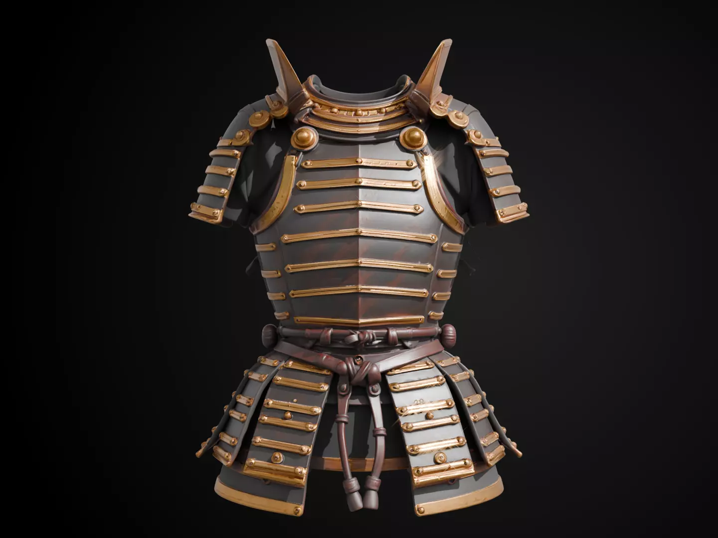 Stylized Samurai Armor - Moonsteel Warrior 3D print model_12