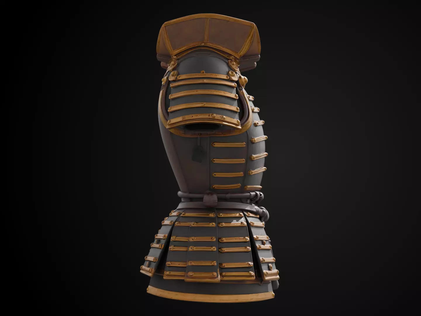 Stylized Samurai Armor - Moonsteel Warrior 3D print model_3