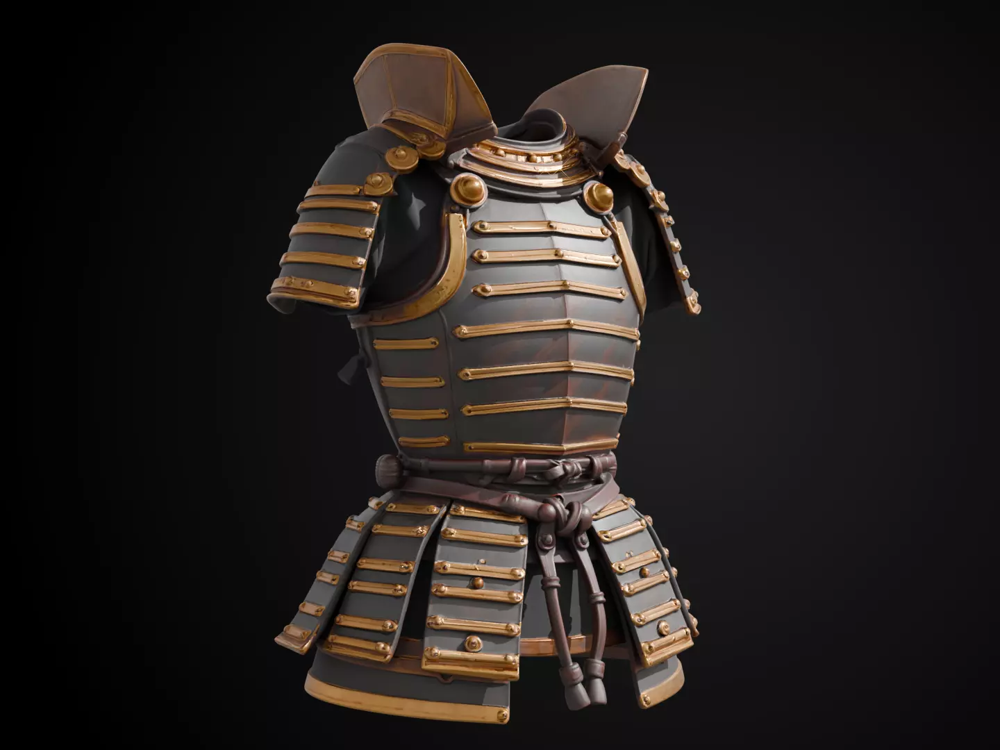 Stylized Samurai Armor - Moonsteel Warrior 3D print model_1