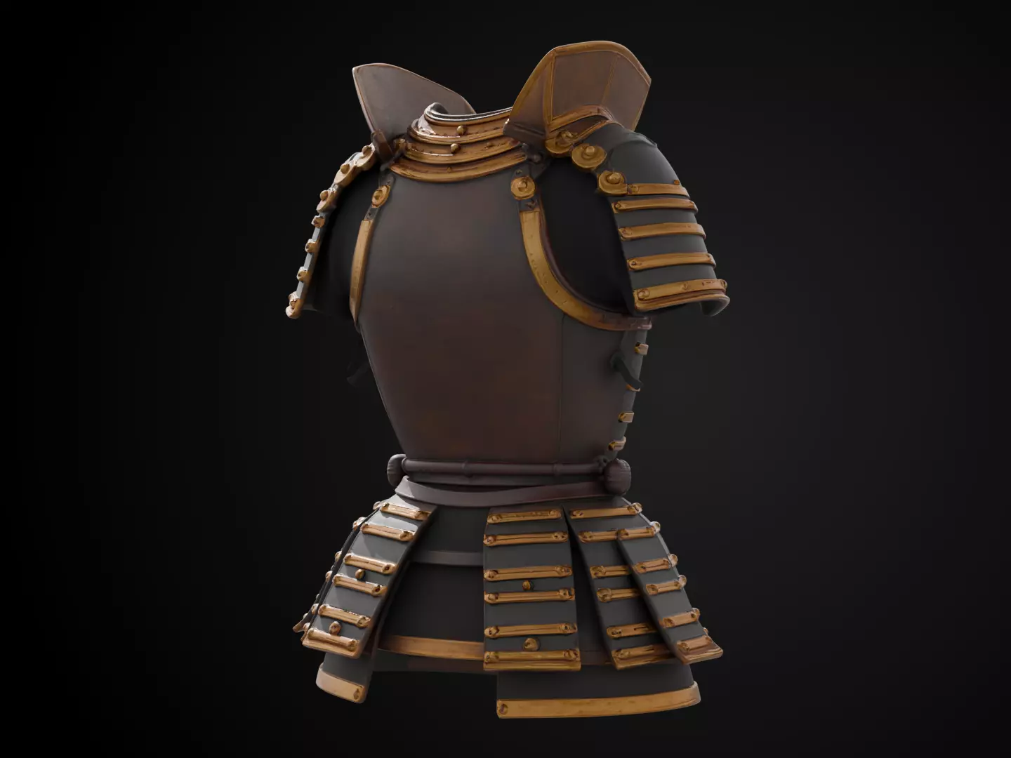 Stylized Samurai Armor - Moonsteel Warrior 3D print model_5