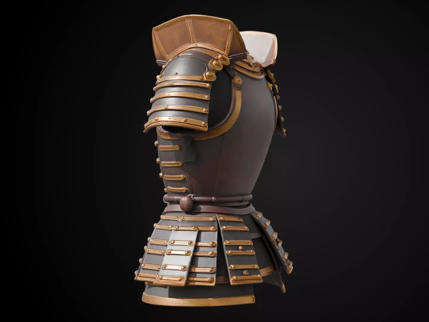 Stylized Samurai Armor - Moonsteel Warrior 3D print model_8