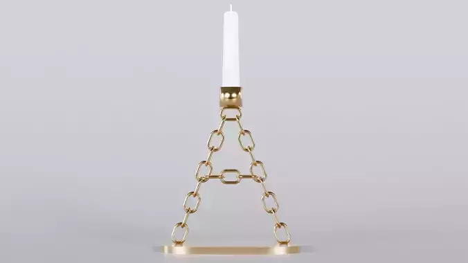 Alphabet A Chain Candleholder Bronze  3D Model True 4K PBR 