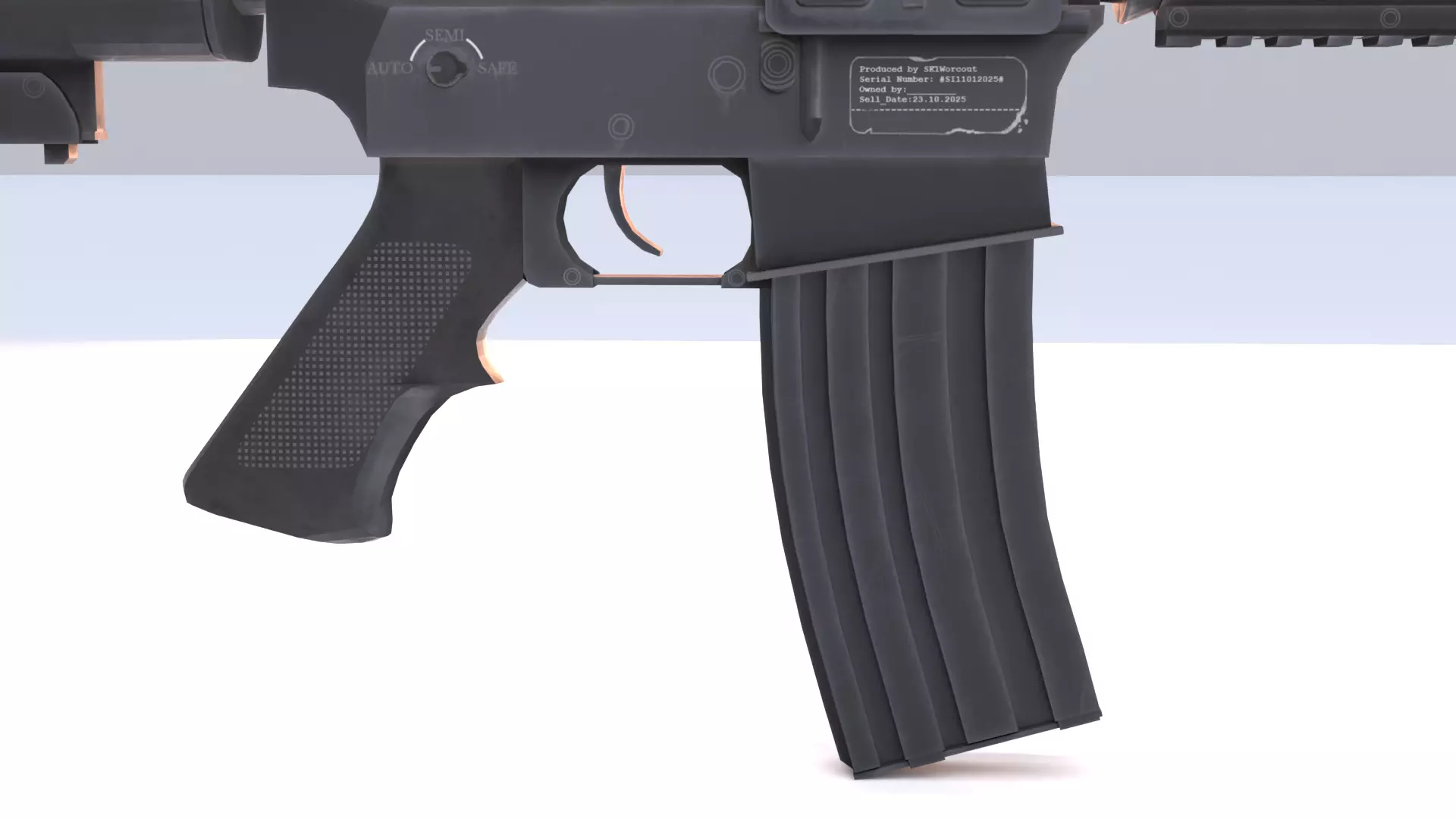 Colt M4 Low-poly 3D model_8