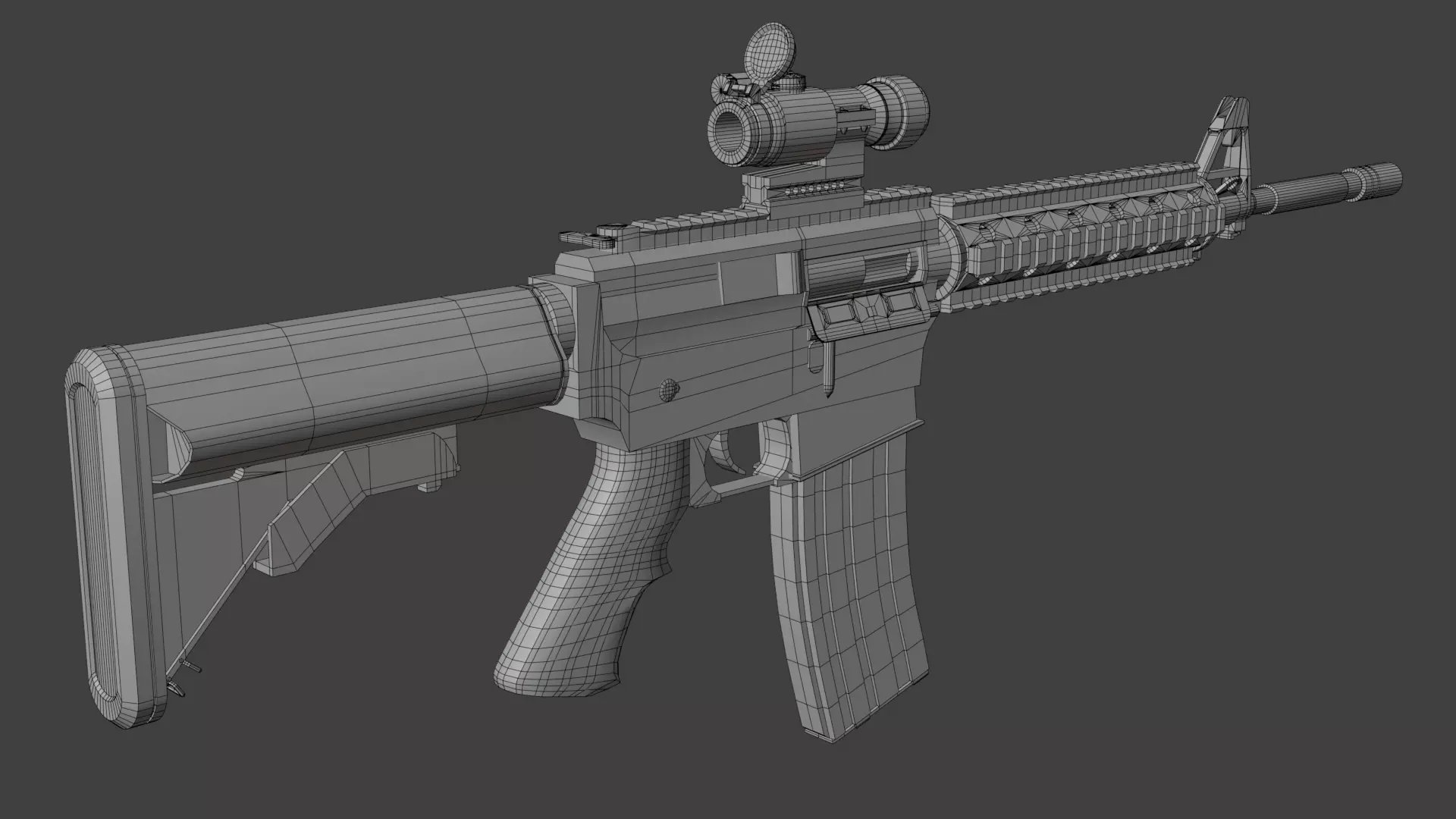 Colt M4 Low-poly 3D model_21