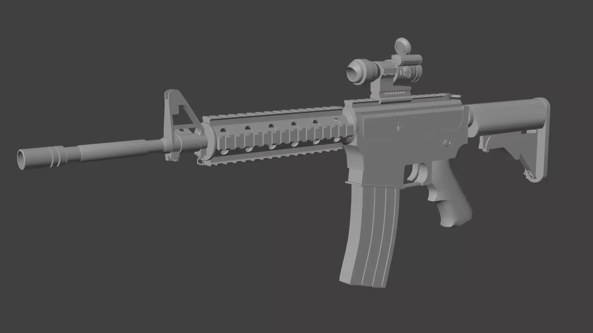 Colt M4 Low-poly 3D model_10