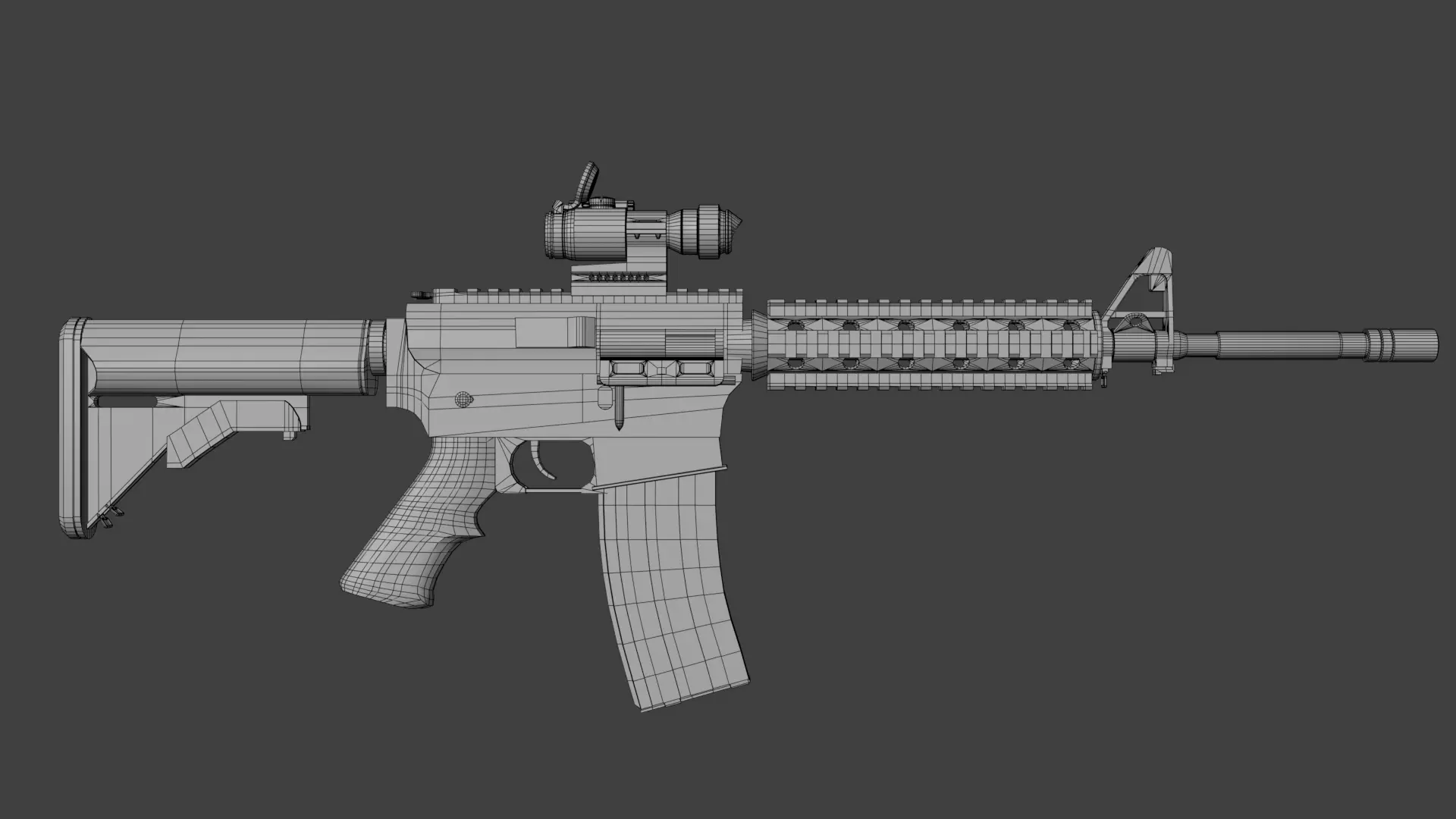 Colt M4 Low-poly 3D model_24