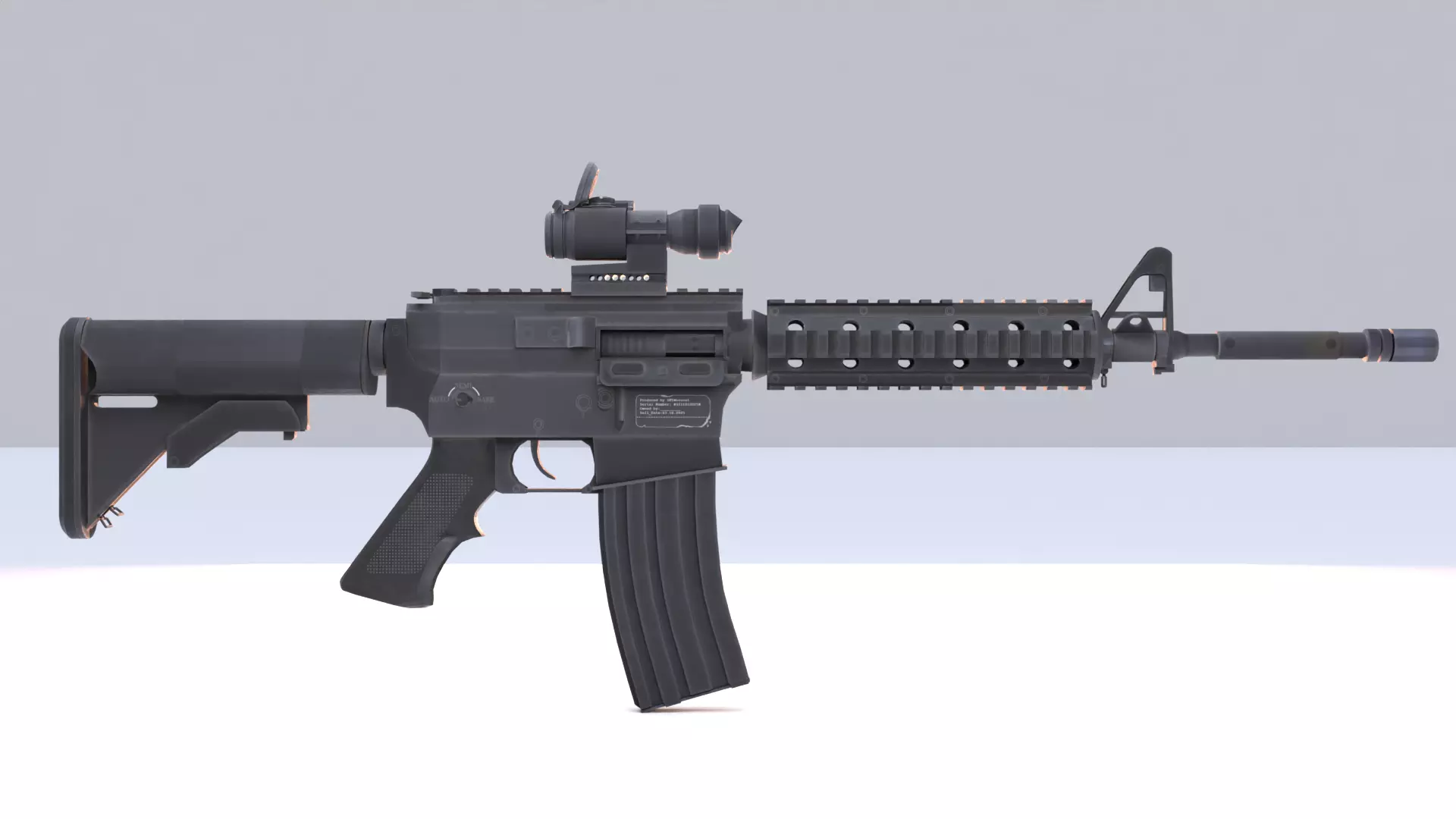 Colt M4 Low-poly 3D model_4