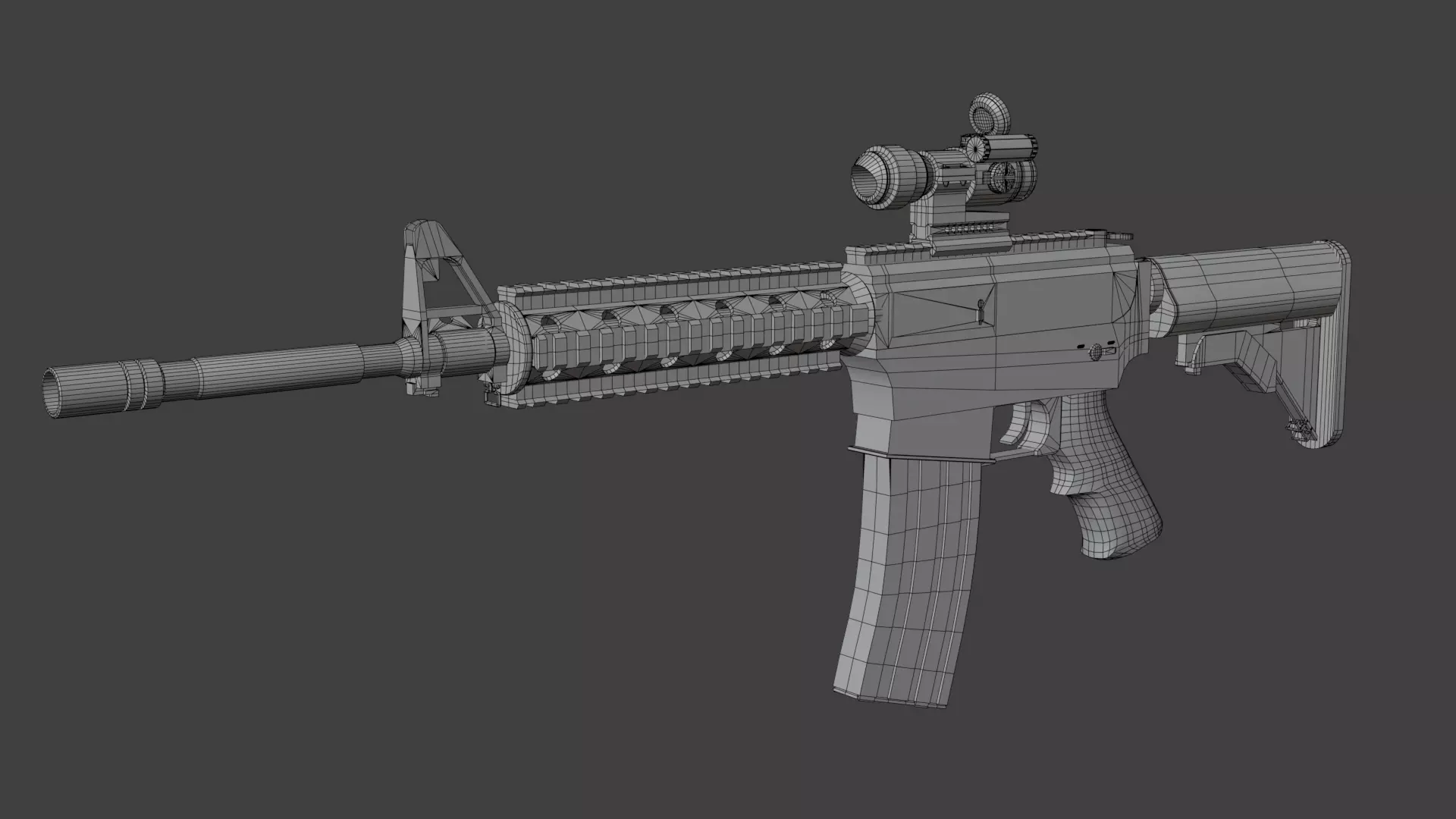 Colt M4 Low-poly 3D model_20