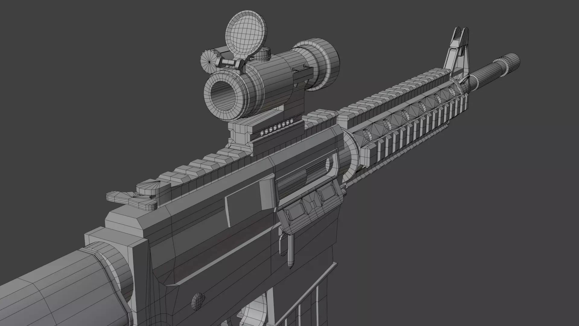 Colt M4 Low-poly 3D model_29