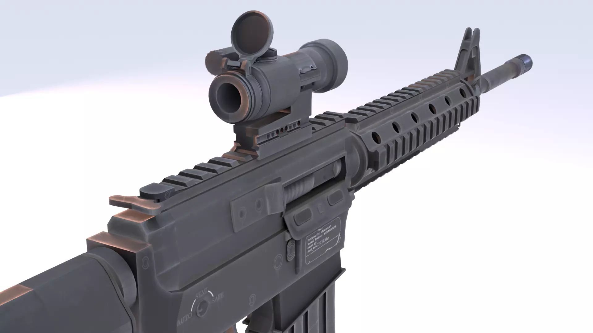 Colt M4 Low-poly 3D model_9