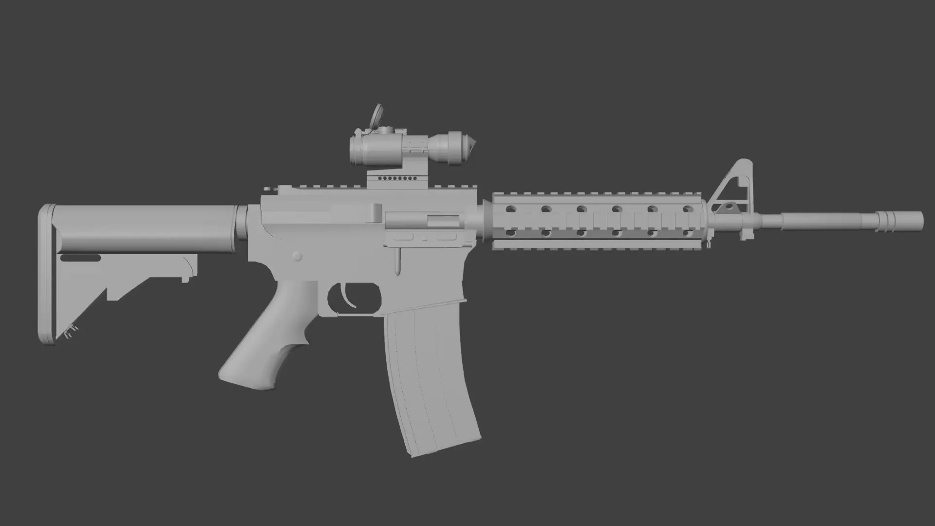 Colt M4 Low-poly 3D model_14