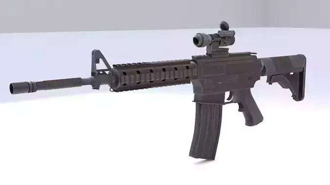 Colt M4 Low-poly 3D model Colt M4 Low-poly 3D model
