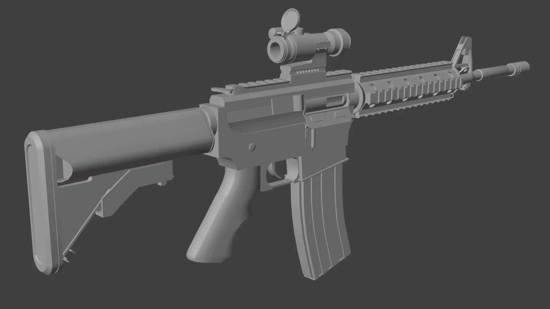 Colt M4 Low-poly 3D model_11