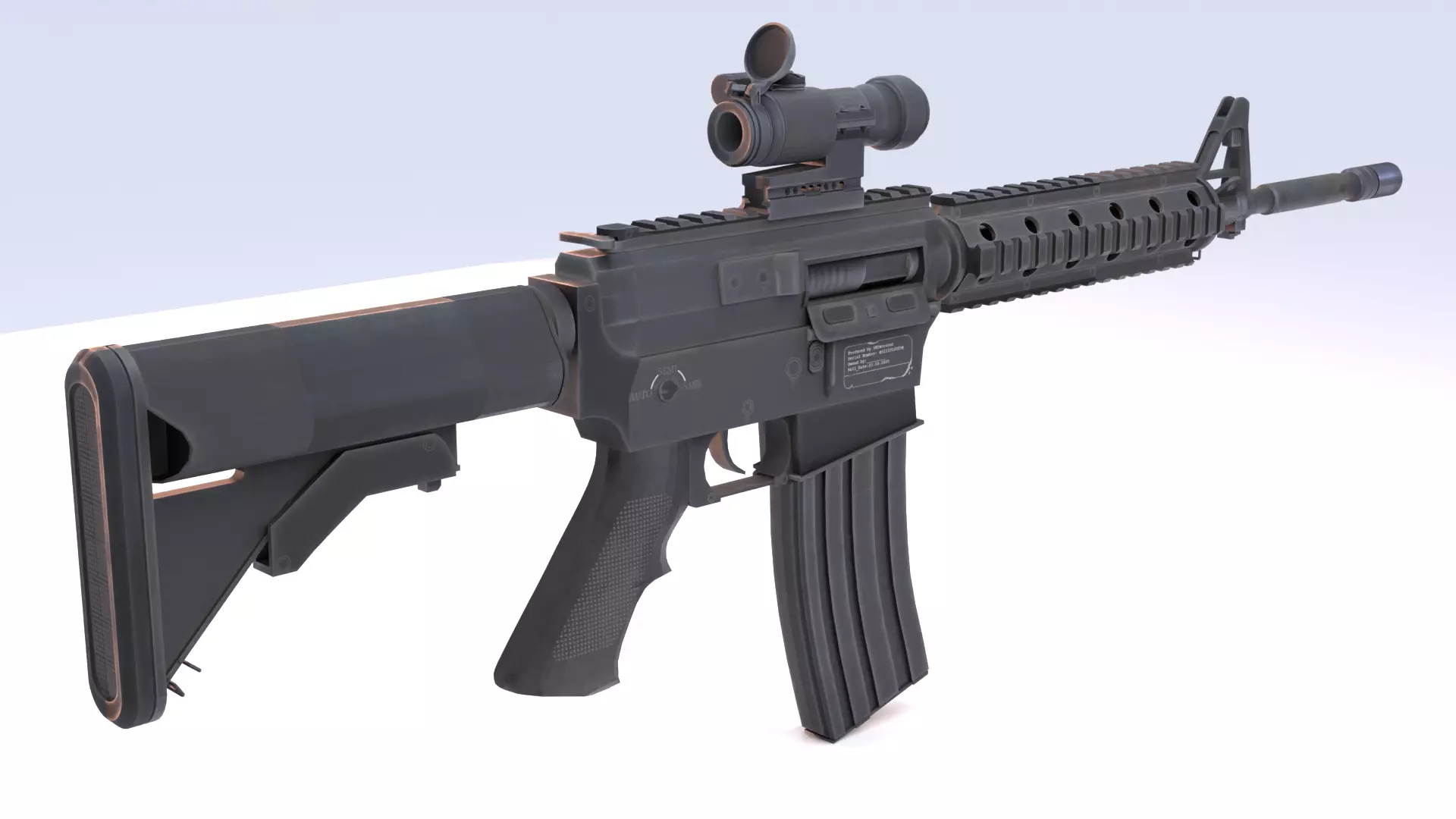 Colt M4 Low-poly 3D model_1