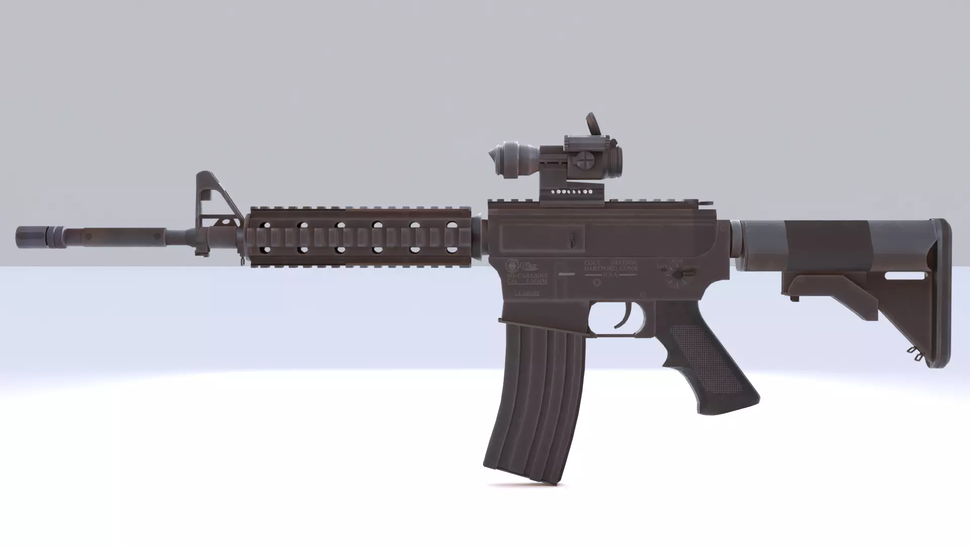 Colt M4 Low-poly 3D model_2