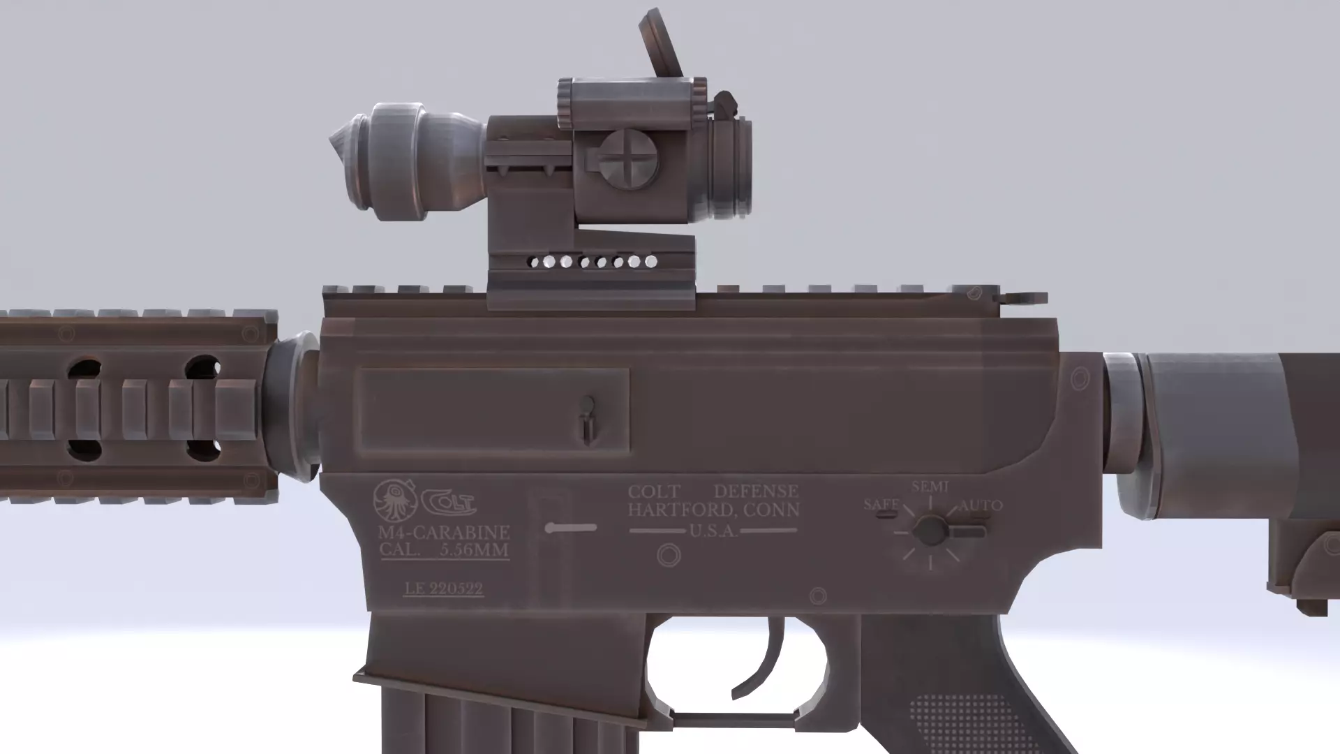 Colt M4 Low-poly 3D model_3
