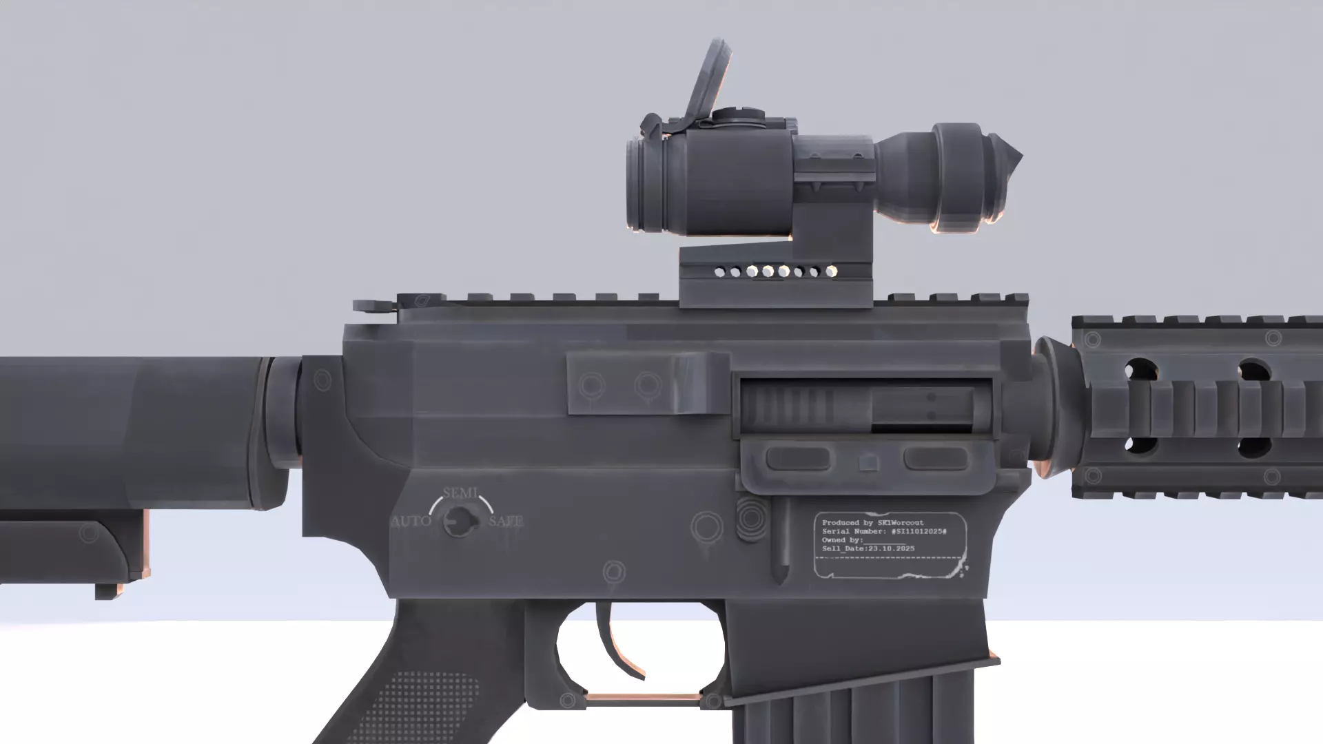 Colt M4 Low-poly 3D model_5