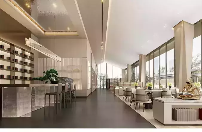 Sales office lobby interior decoration