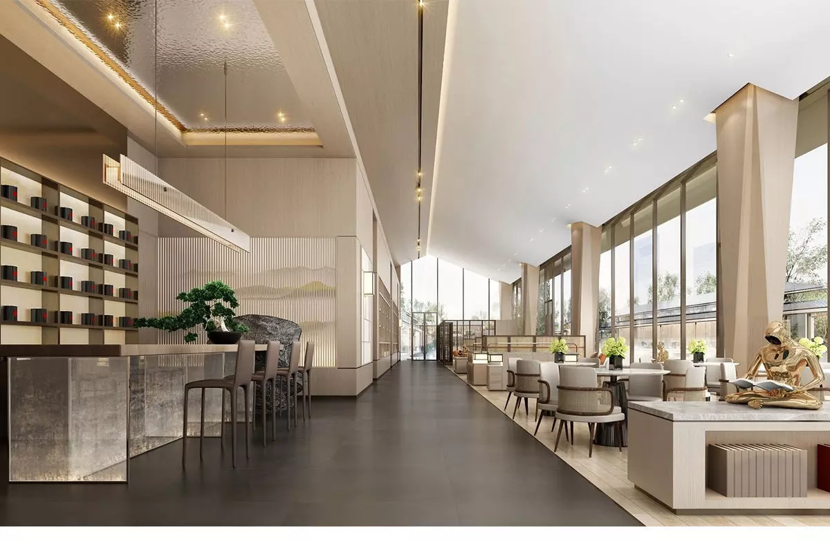 Sales office lobby interior decoration 3D model_0