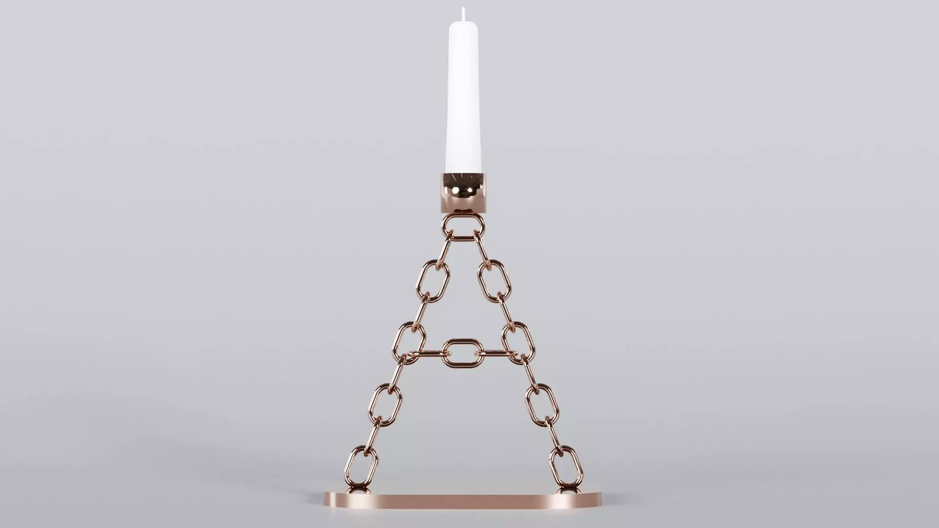 Alphabet A Chain Candleholder Rose Gold 3D Model 4K PBR Low-poly 3D model_0