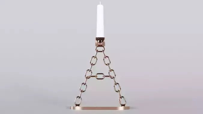 Alphabet A Chain Candleholder Rose Gold 3D Model 4K PBR