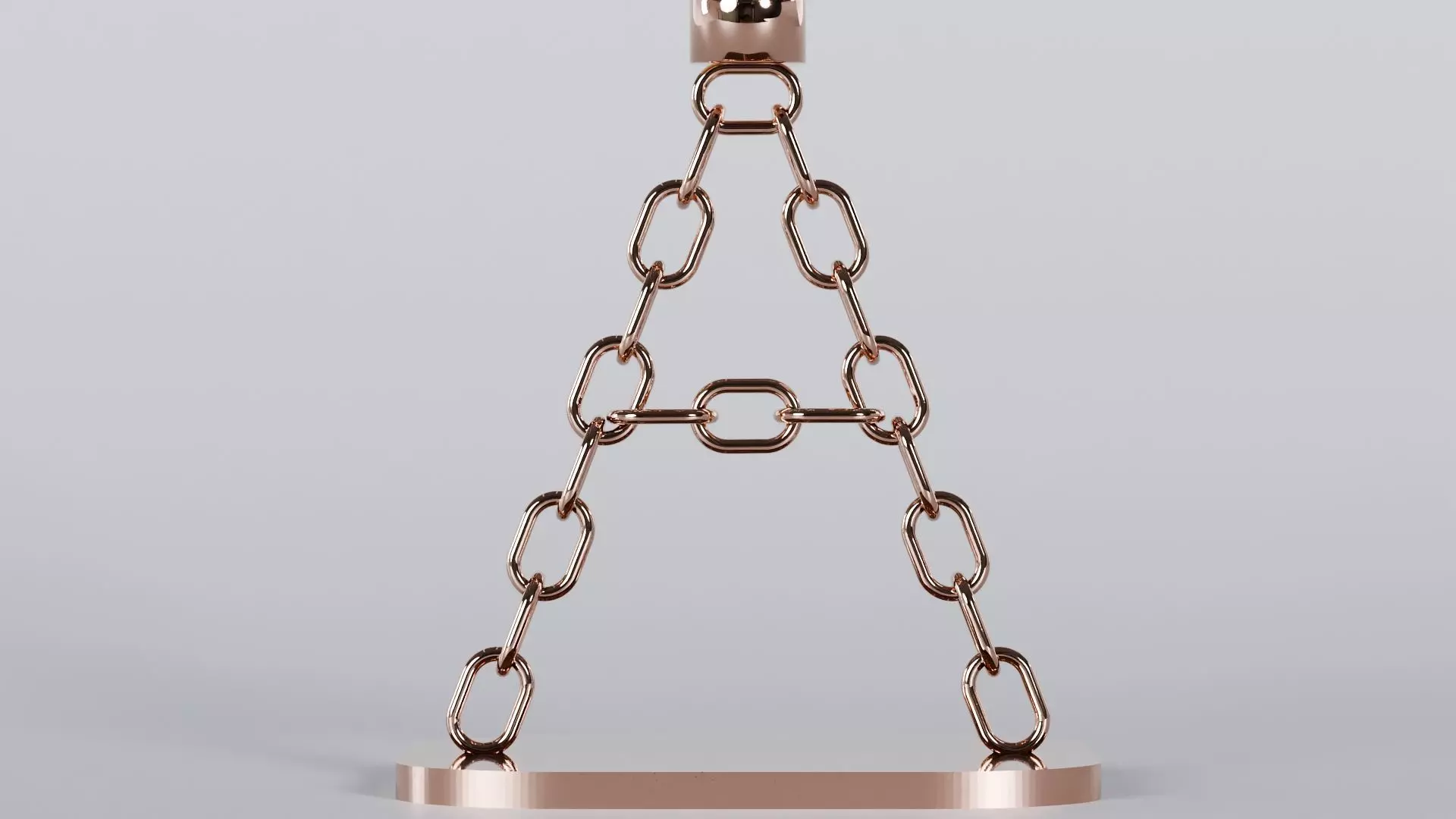 Alphabet A Chain Candleholder Rose Gold 3D Model 4K PBR Low-poly 3D model_11