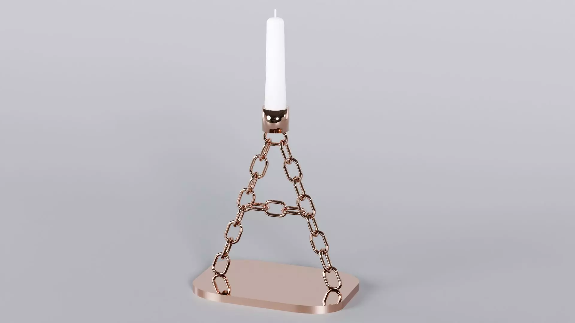 Alphabet A Chain Candleholder Rose Gold 3D Model 4K PBR Low-poly 3D model_8