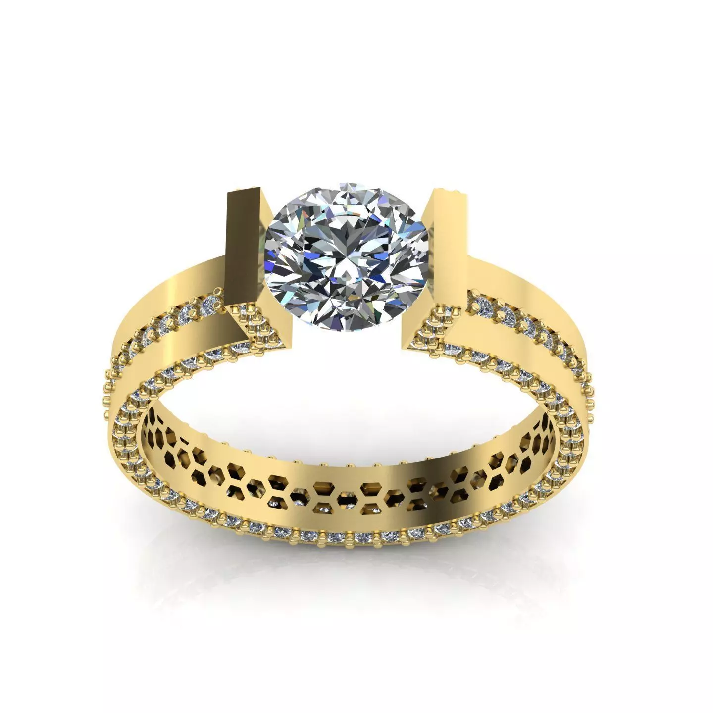 solitaire ring 05 3D print model_3