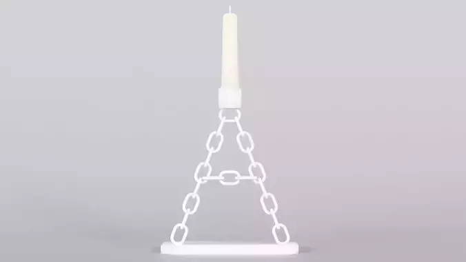 White A Alphabet Chain Silver Candleholder 3D Model 4K PBR  