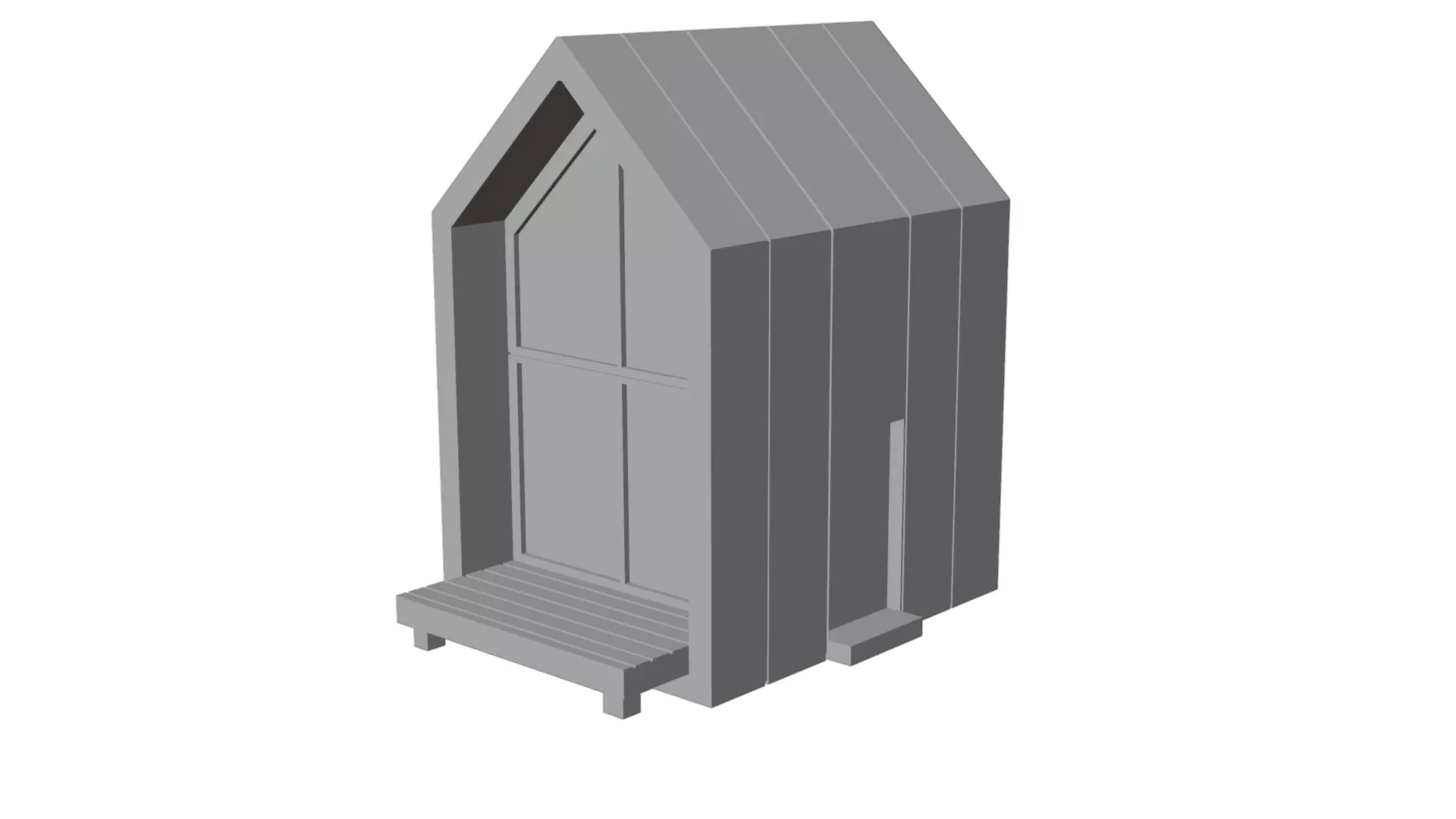 Low Poly Minimal Modern House Low-poly 3D model_5