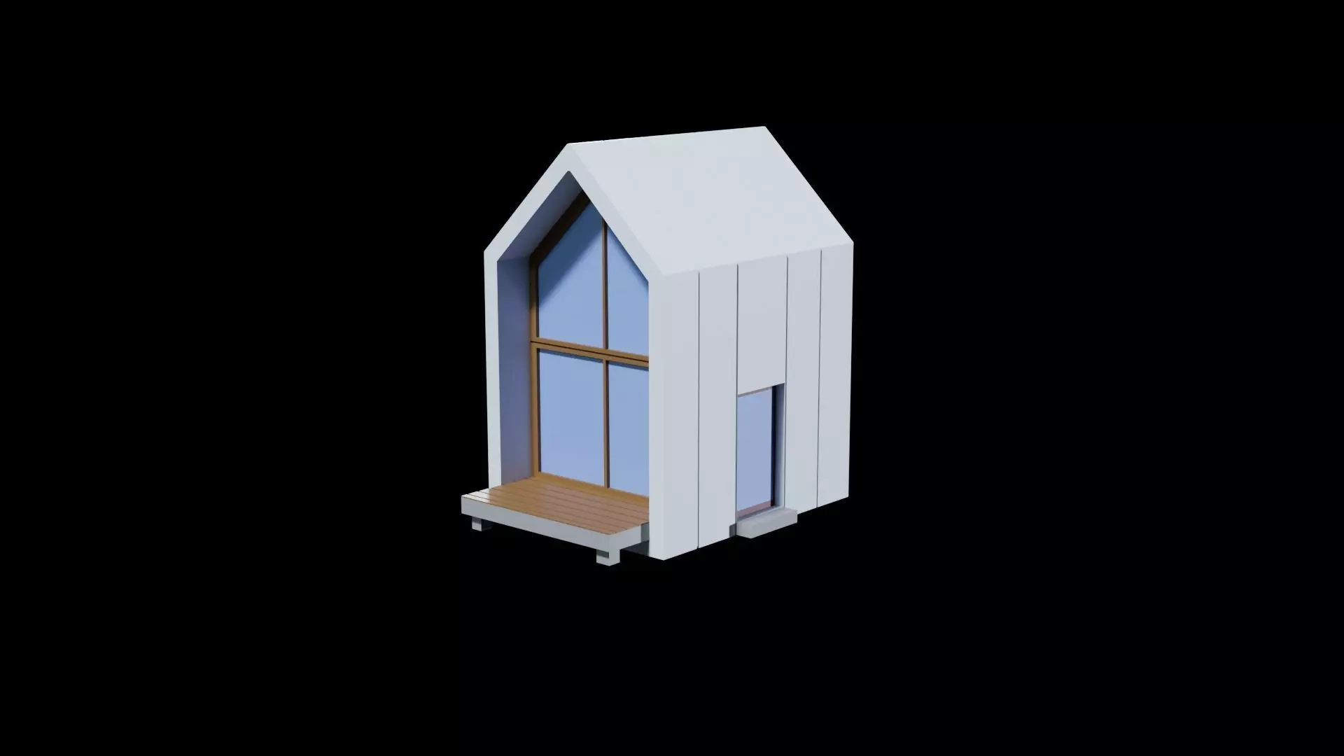 Low Poly Minimal Modern House Low-poly 3D model_4
