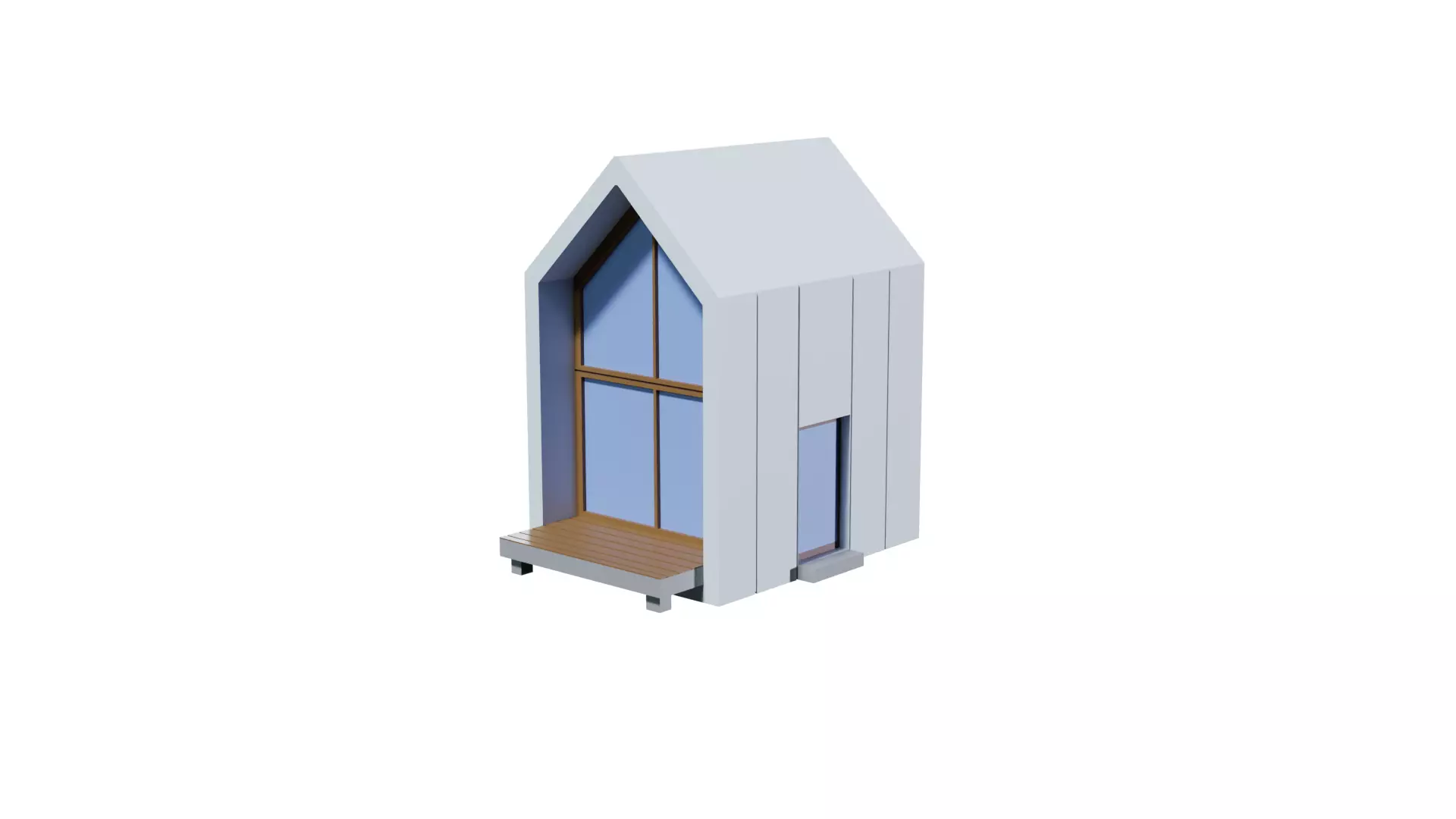 Low Poly Minimal Modern House Low-poly 3D model_3