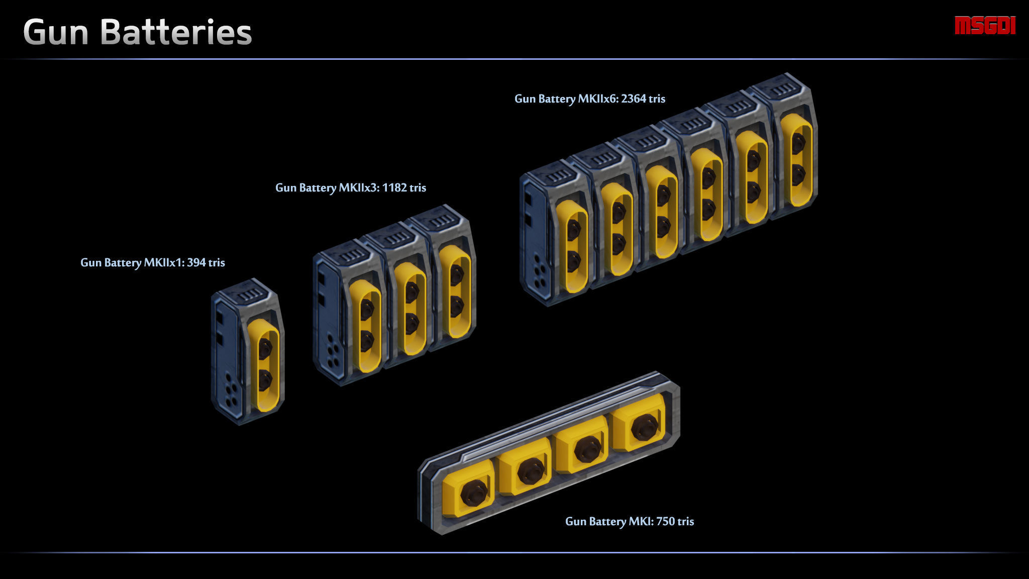 Spaceship Frigate Modular Equipment Low-poly 3D model_3