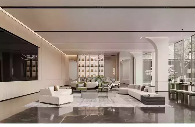 Sales office lobby interior decoration