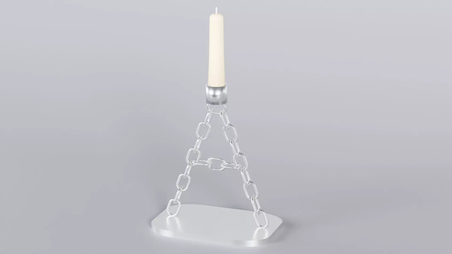 Alphabet A Chain Silver Candleholder 3D Model True 4K PBR Low-poly 3D model_2