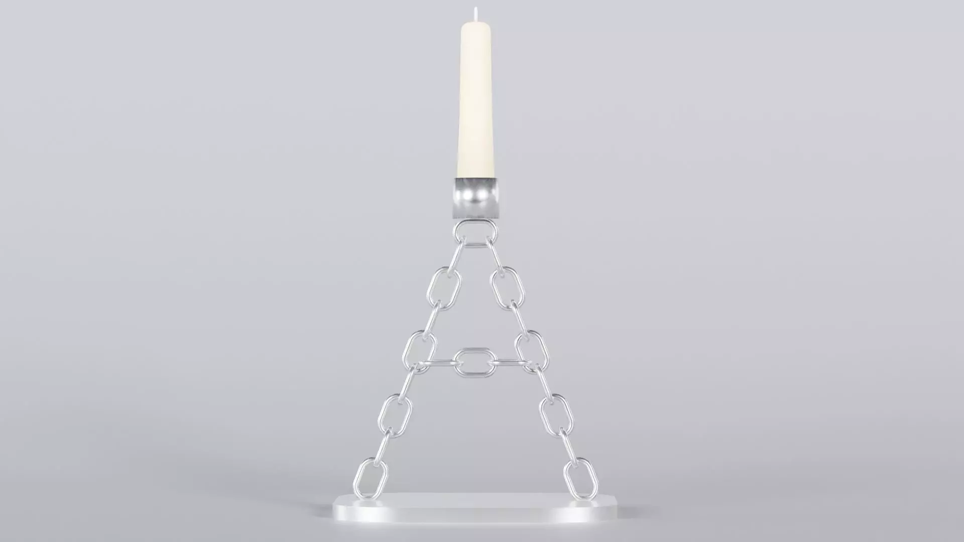 Alphabet A Chain Silver Candleholder 3D Model True 4K PBR Low-poly 3D model_0