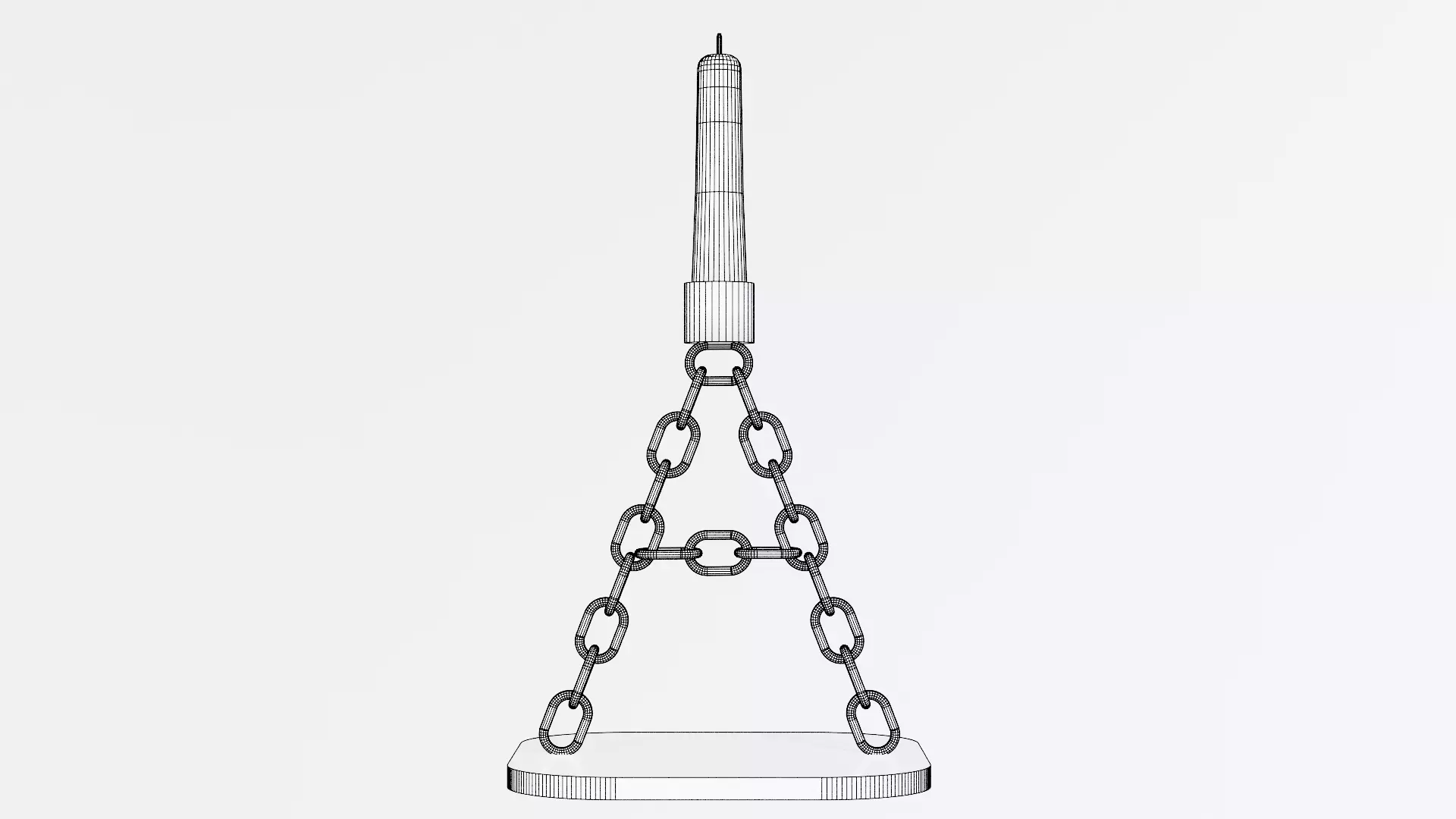 Alphabet A Chain Silver Candleholder 3D Model True 4K PBR Low-poly 3D model_15